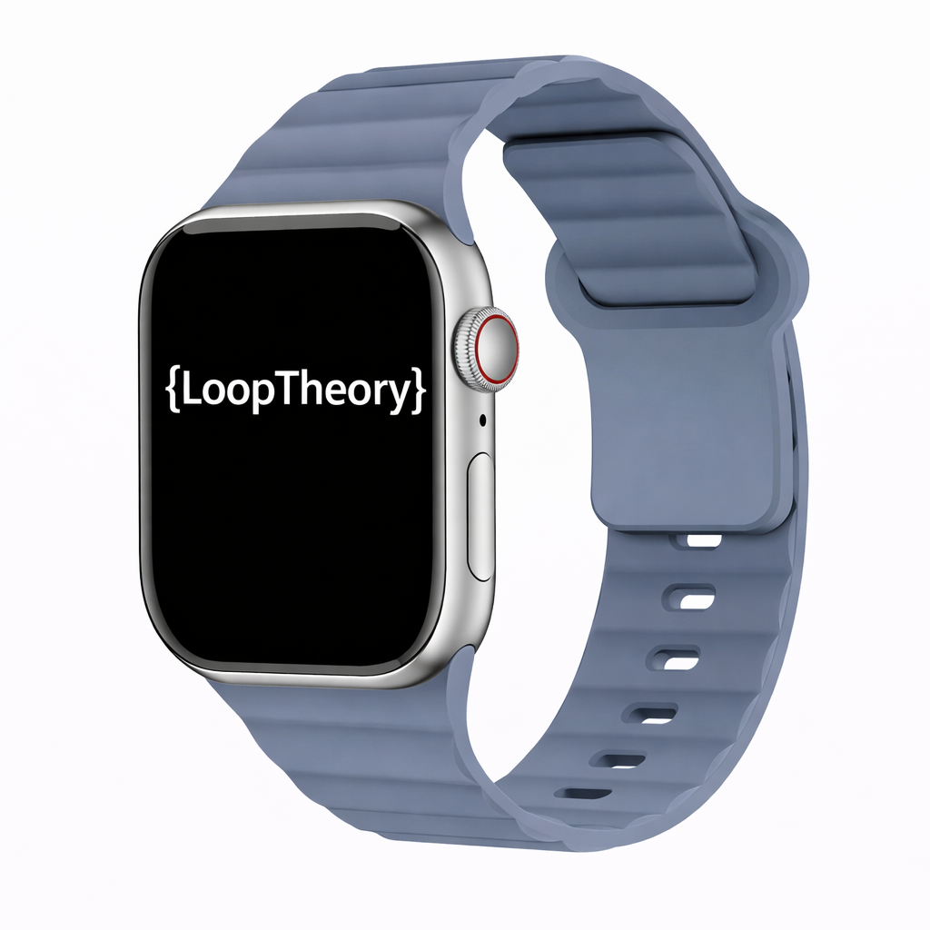 Silicone Sport Watch Strap with Breathable Wave Design Compatible with Apple Watch