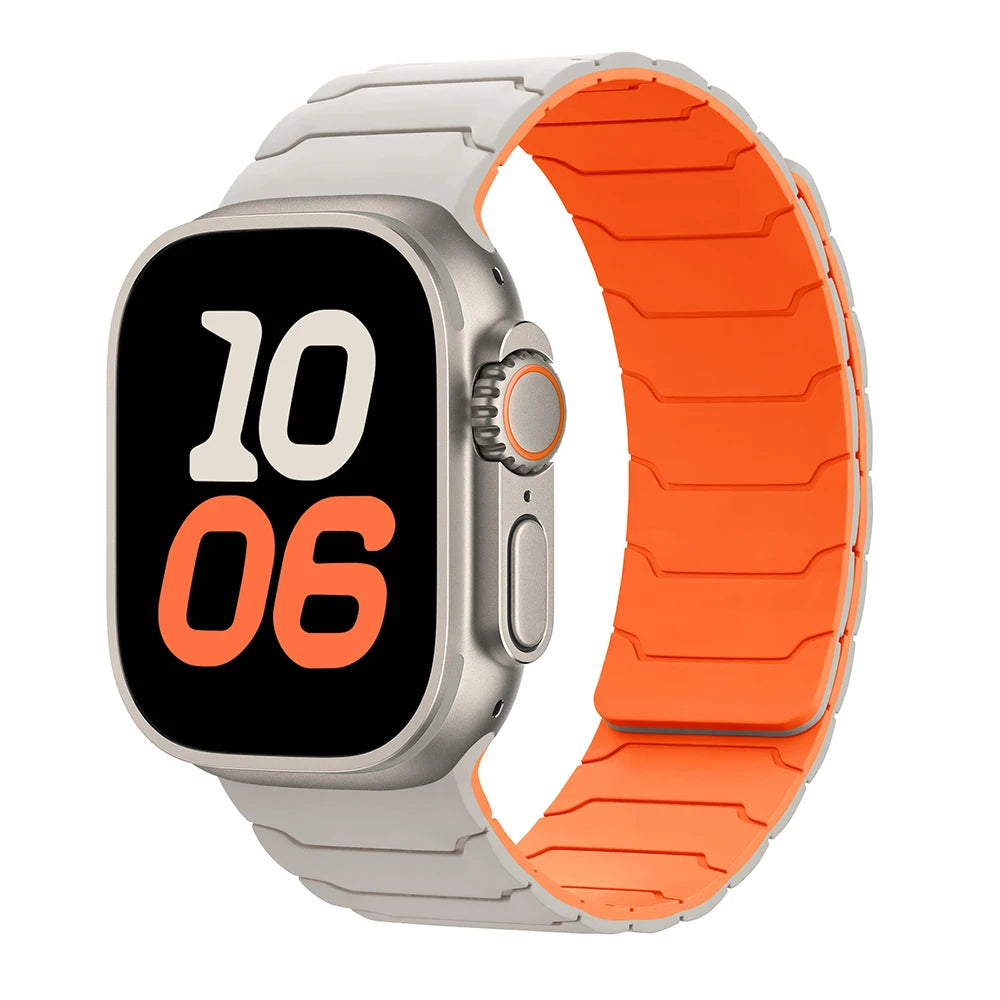 Magnetic Silicone Watch Strap Compatible with Apple Watch Ultra & Series