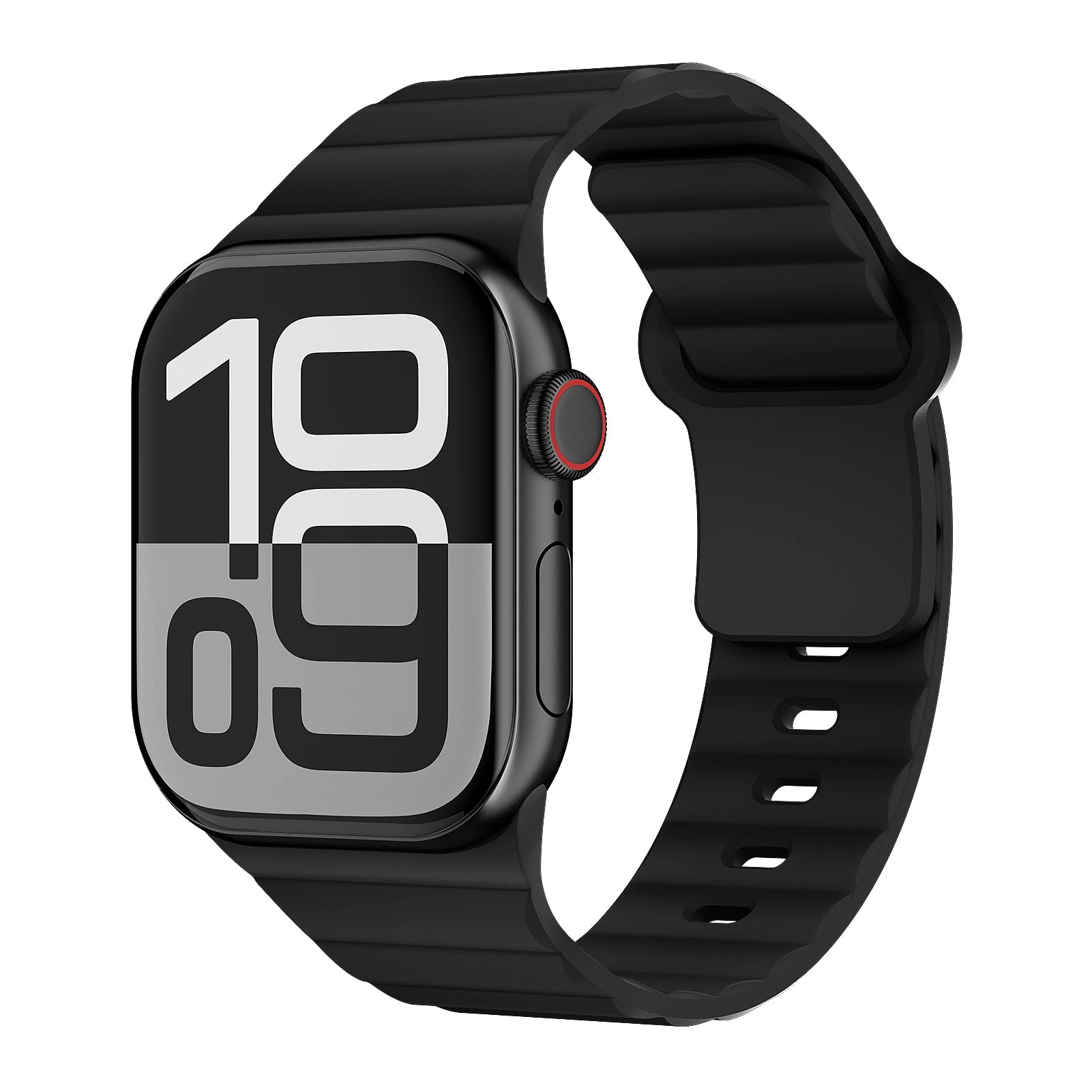 Silicone Sport Watch Strap with Breathable Wave Design Compatible with Apple Watch