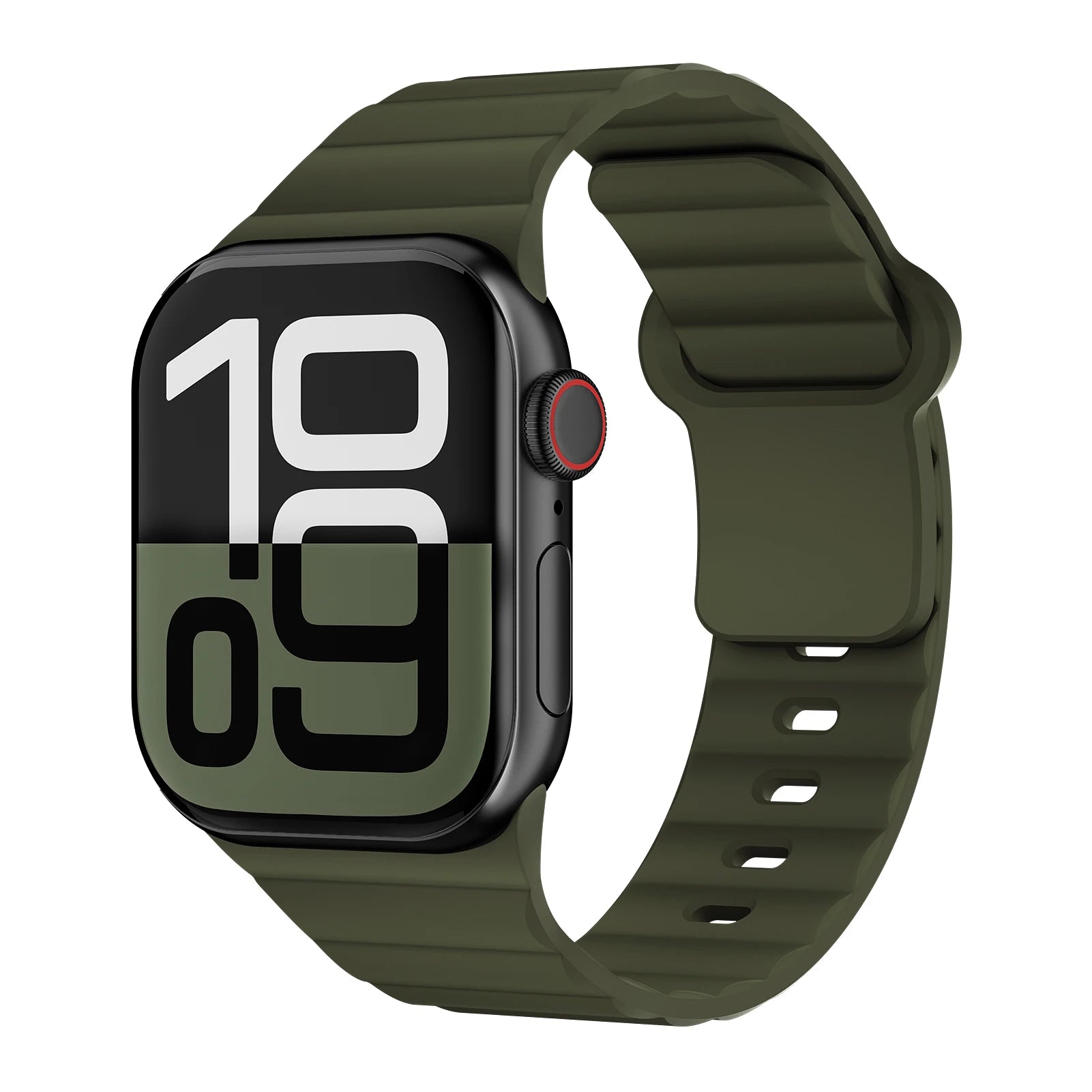 Silicone Sport Watch Strap with Breathable Wave Design Compatible with Apple Watch