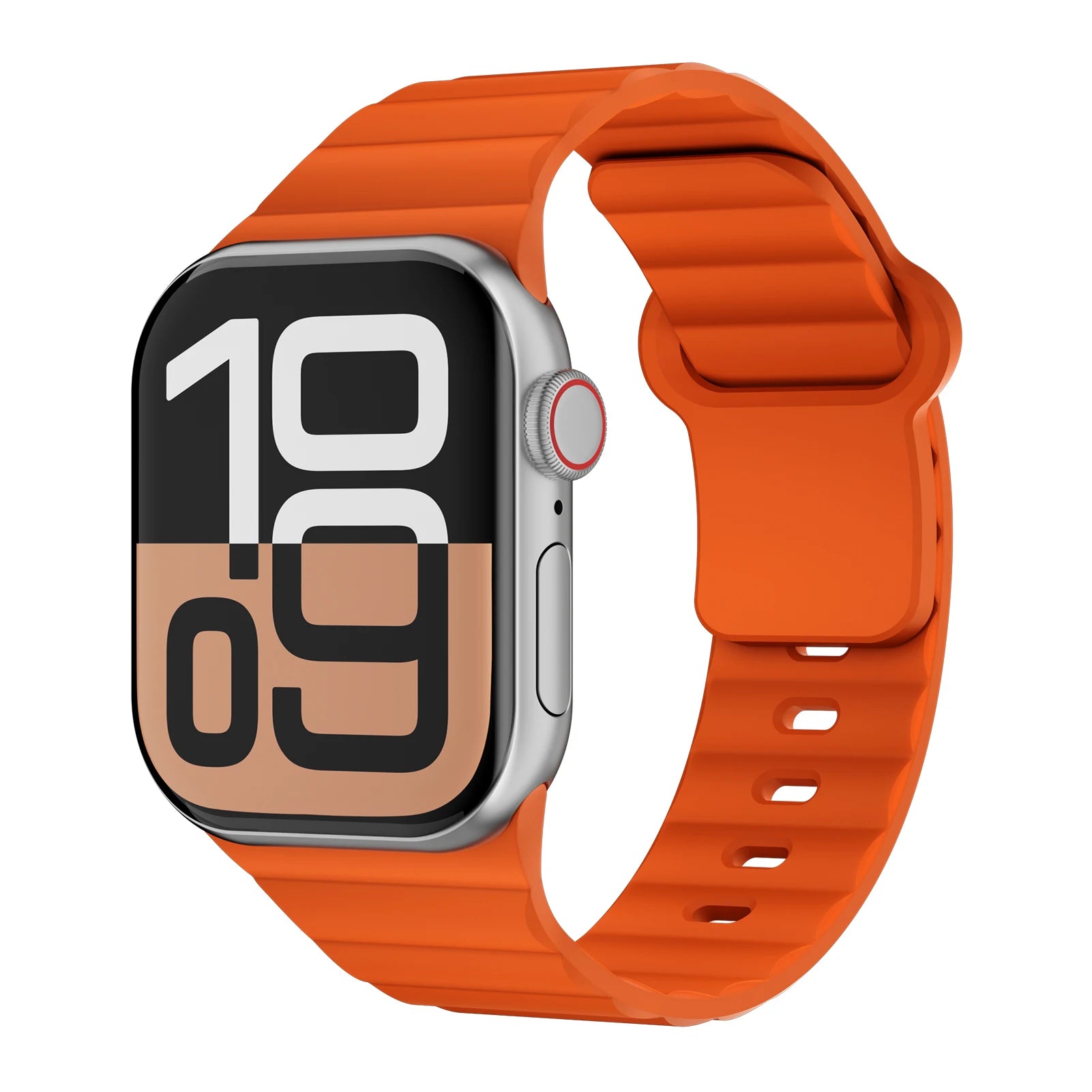 Silicone Sport Watch Strap with Breathable Wave Design Compatible with Apple Watch