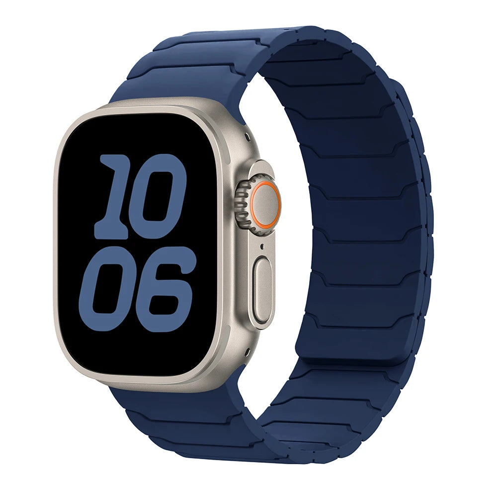 Magnetic Silicone Watch Strap Compatible with Apple Watch Ultra & Series