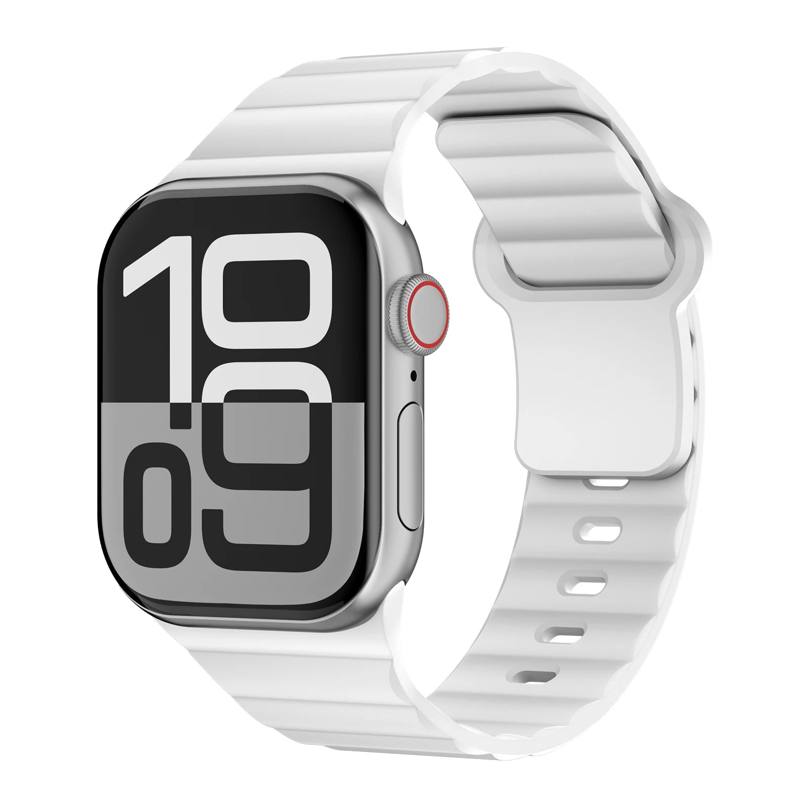Silicone Sport Watch Strap with Breathable Wave Design Compatible with Apple Watch