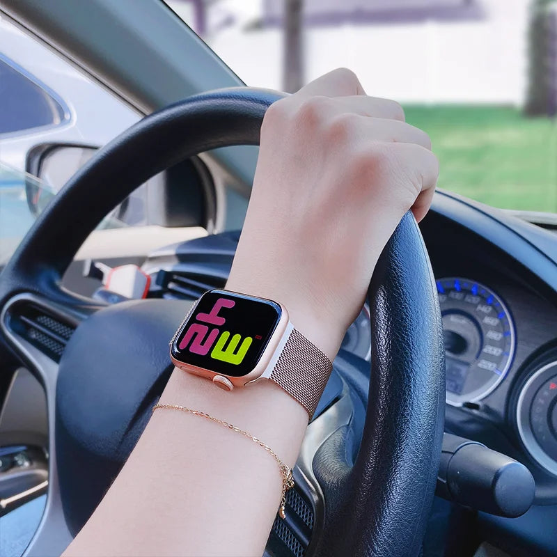 Milanese Stainless Steel Magnetic Loop Watch Strap Compatible with Apple Watch