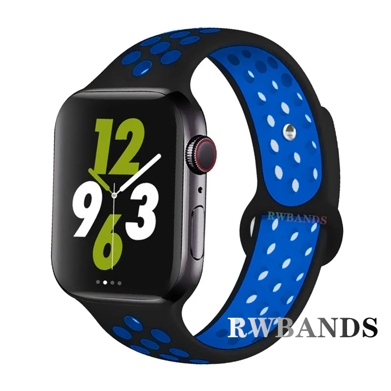 Breathable Silicone Sport Watch Strap Compatible with Apple Watch Ultra & Series